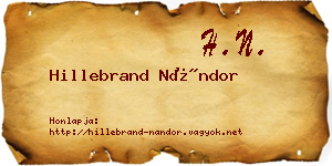 Hillebrand Nándor névjegykártya